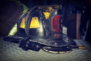 A firefighters leather helmet, it is one of the most easily identified piece of the personal protective gear that we wear, each one hand made and individual. A prized possession to any firefighter that owns one. These are purchased out of the members pockets for $500 each.